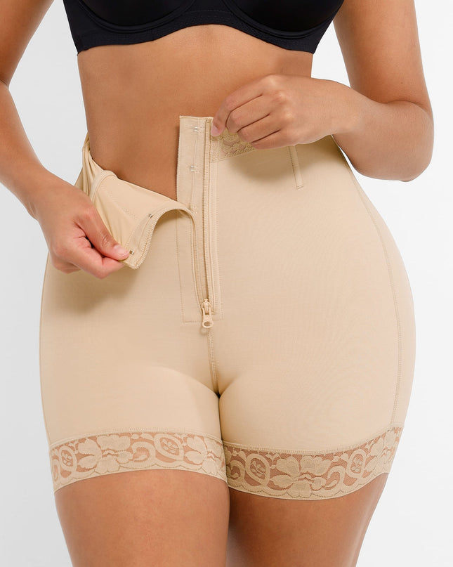 Novelia™ High-Waist Slimming Lace Zip Shorts