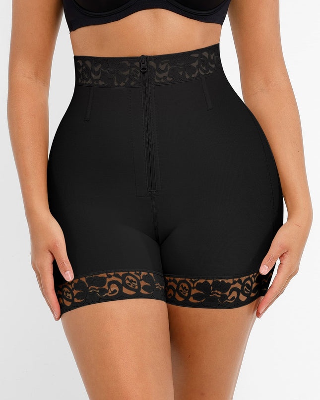 Novelia™ High-Waist Slimming Lace Zip Shorts