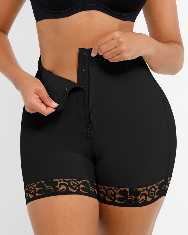 Novelia™ High-Waist Slimming Lace Zip Shorts