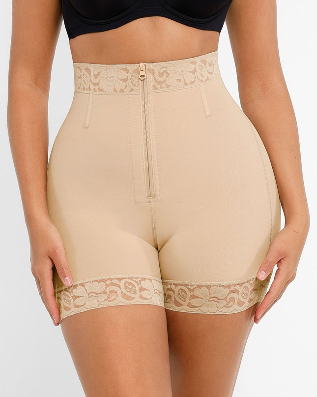 Novelia™ High-Waist Slimming Lace Zip Shorts