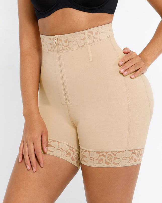 Novelia™ High-Waist Slimming Lace Zip Shorts