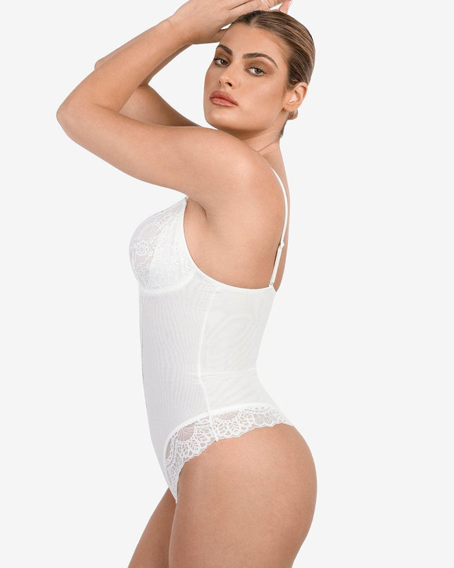 Novelia™ Elegant Lace Sculpting V-Neck Bodysuit