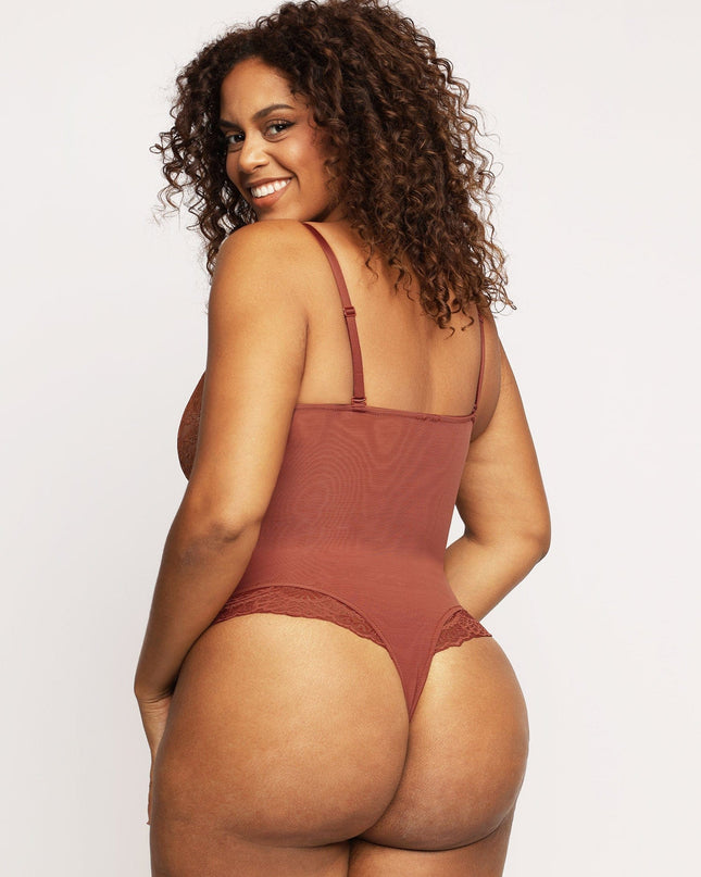 Novelia™ Elegant Lace Sculpting V-Neck Bodysuit